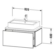Duravit Meuble sous-lavabo Compact L-Cube 82x47,7 cm, bas. mat, avec console, 1 tiroir-4