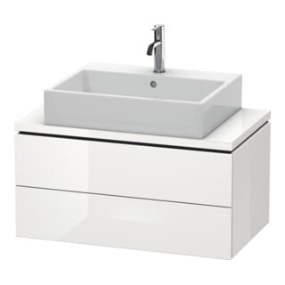Duravit Meuble sous lavabo Compact L-Cube 82x47,7 cm, blanc brillant, 2 tiroirs