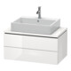 Duravit Meuble sous lavabo Compact L-Cube 82x47,7 cm, blanc brillant, 2 tiroirs