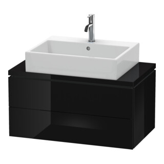 Duravit Meuble sous lavabo Compact L-Cube 82x47,7 cm, blanc brillant, avec 2 tiroirs