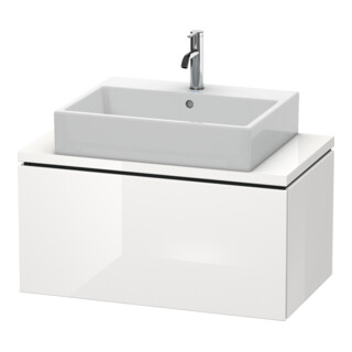 Duravit Meuble sous lavabo Compact L-Cube 82x47,7 cm, blanc brillant, avec console, 1 tiroir
