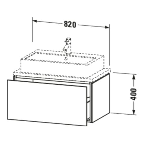 Duravit Meuble sous-lavabo Compact L-Cube 82x47,7 cm, blanc brillant, avec console, 1 tiroir