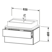 Duravit Meuble sous lavabo Compact L-Cube 82x47,7 cm, blanc mat, 2 tiroirs-4