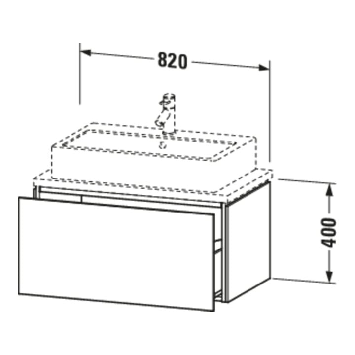 Duravit Meuble sous-lavabo Compact L-Cube 82x47,7 cm, graph ma, avec console, 1 tiroir