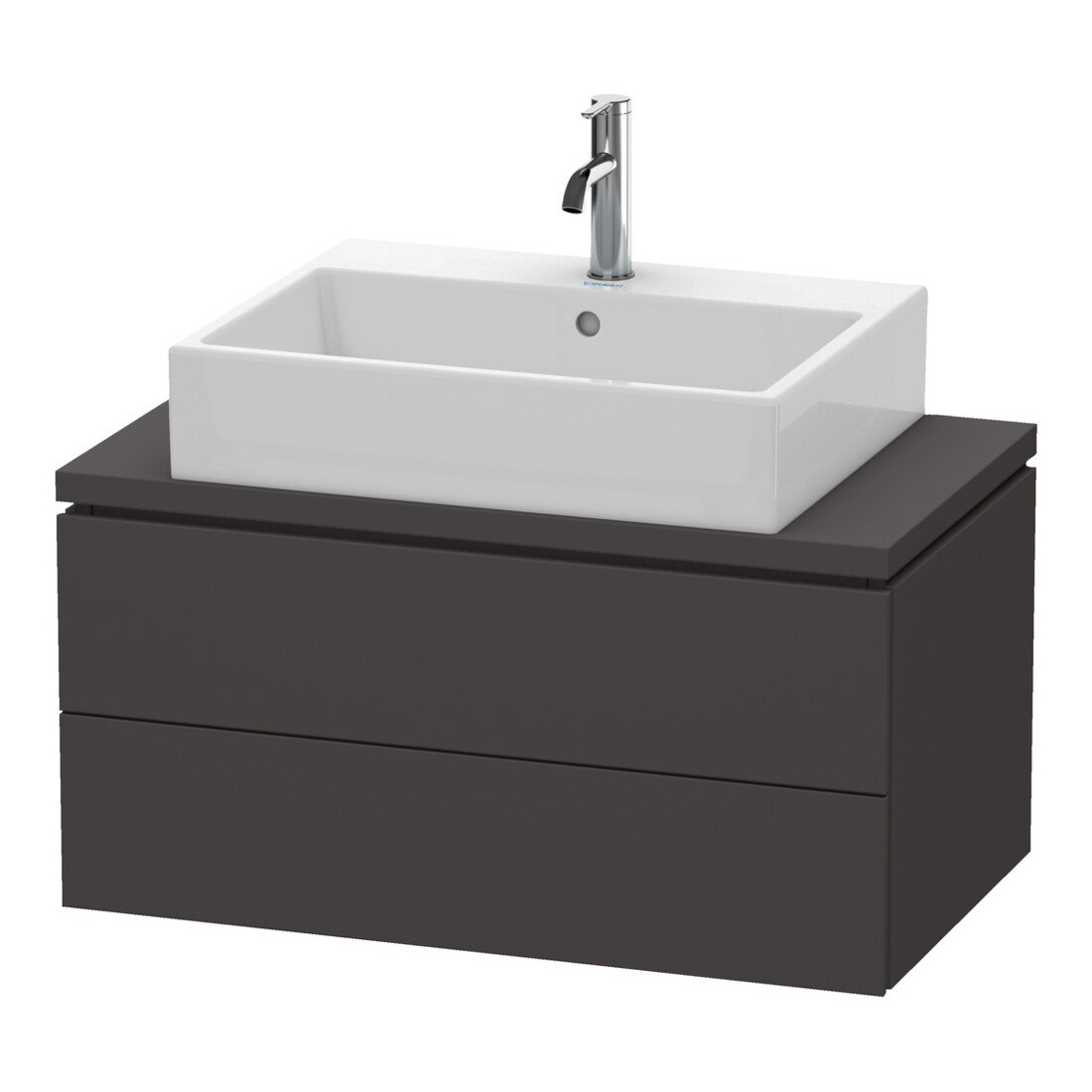Duravit Meuble sous lavabo Compact L-Cube 82x47,7 cm, graphite mat, f Kons, 2 tiroirs