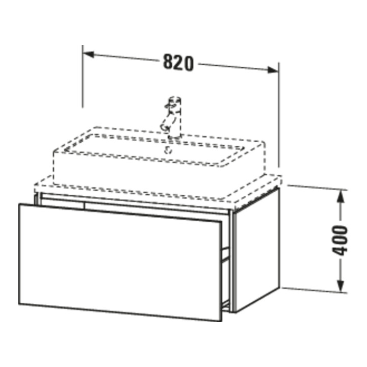 Duravit Meuble sous-lavabo Compact L-Cube 82x47,7 cm, gris mat, 1 tiroir