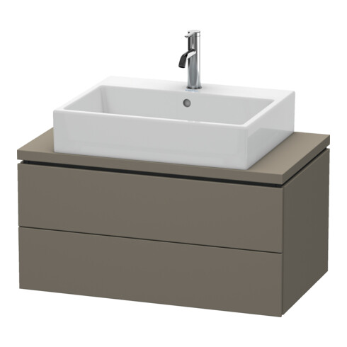 Duravit Meuble sous-lavabo Compact L-Cube 82x47,7 cm, gris mat, 2 tiroirs