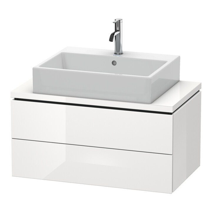 Duravit Meuble sous-lavabo Compact L-Cube 82x47,7 cm, gris mat, 2 tiroirs