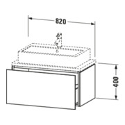 Duravit Meuble sous lavabo Compact L-Cube 82x47,7 cm, lin, pour console, 1 tiroir-5