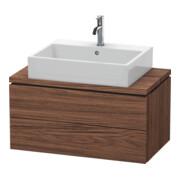 Duravit Meuble sous lavabo Compact L-Cube 82x47,7 cm, noyer foncé, pour console, 2 tiroirs