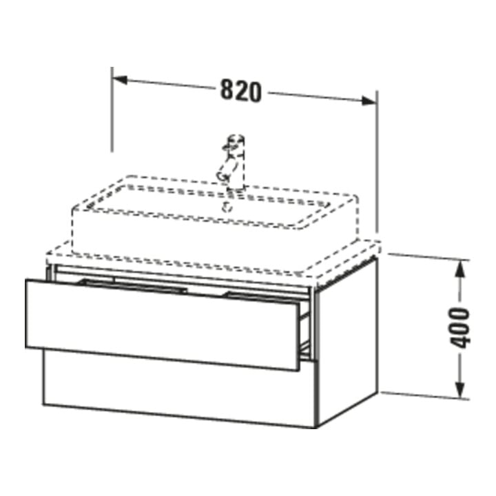 Duravit Meuble sous-lavabo Compact L-Cube 82x47,7 cm, œuf marbré, pour console, 2 tiroirs