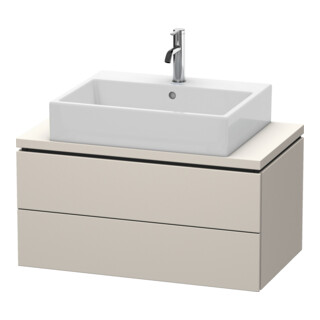 Duravit Meuble sous lavabo Compact L-Cube 82x47,7 cm, taupe mat, 2 tiroirs