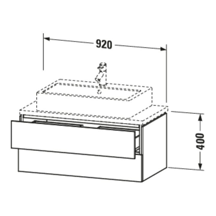 Duravit Meuble sous-lavabo Compact L-Cube 92x47,7 cm, béton gris, 2 tiroirs