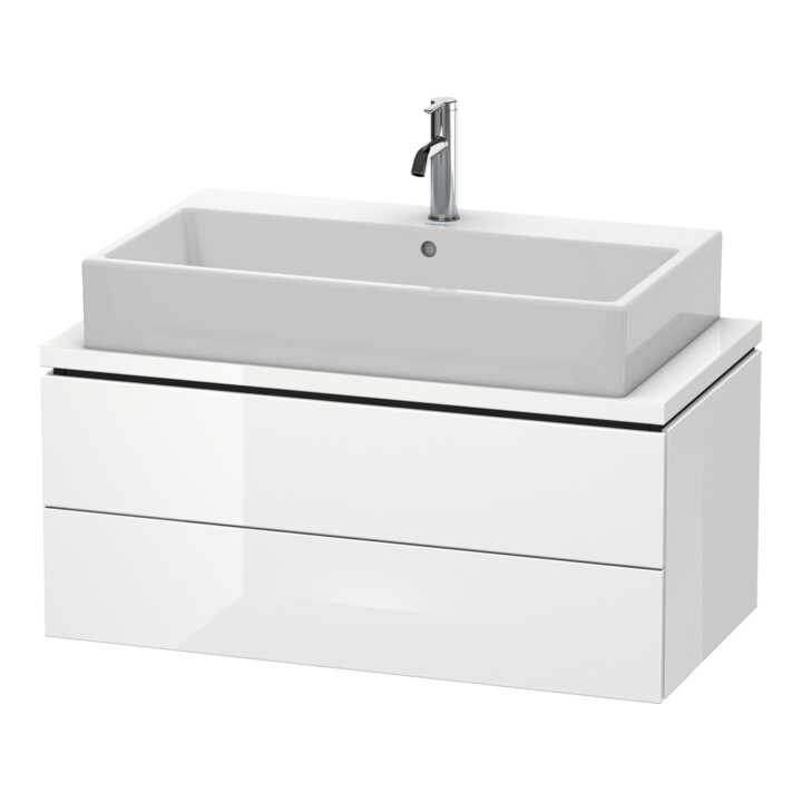 Duravit Meuble sous-lavabo Compact L-Cube 92x47,7 cm, blanc brillant, 2 tiroirs