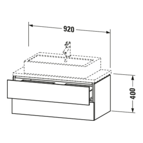 Duravit Meuble sous-lavabo Compact L-Cube 92x47,7 cm, blanc brillant, 2 tiroirs