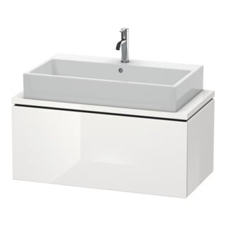 Duravit Meuble sous lavabo Compact L-Cube 92x47,7 cm, blanc hgl, avec console, 1 tiroir