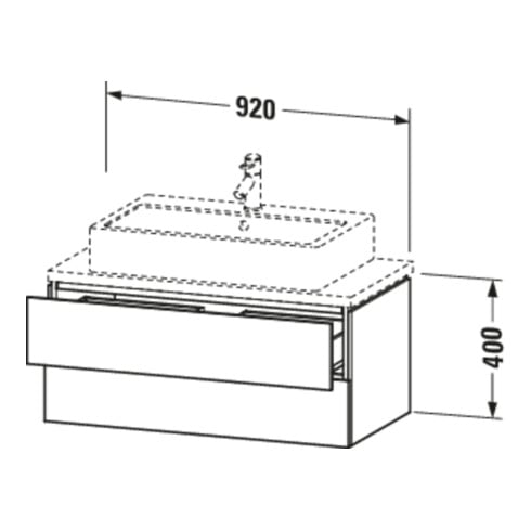 Duravit Meuble sous lavabo Compact L-Cube 92x47,7 cm, blanc mat, 2 tiroirs