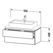 Duravit Meuble sous-lavabo Compact L-Cube 92x47,7 cm, blanc mat, 2 tiroirs-5