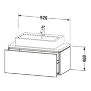 Duravit Meuble sous-lavabo Compact L-Cube 92x47,7 cm, blanc mat, avec console, 1 tiroir-5
