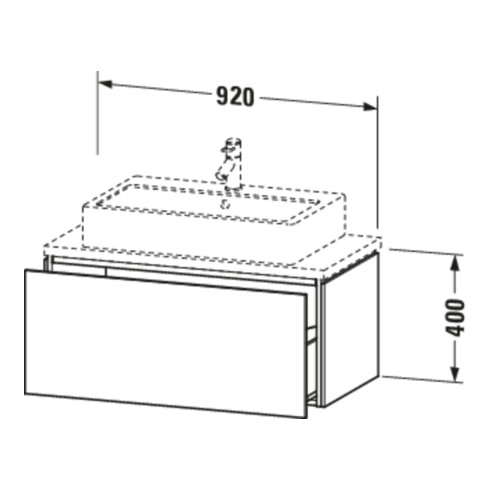 Duravit Meuble sous lavabo Compact L-Cube 92x47,7 cm, blanc mat, pour console, 1 tiroir