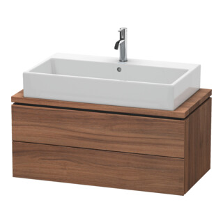 Duravit Meuble sous-lavabo Compact L-Cube 92x47,7 cm, noyer naturel, pour console, 2 tiroirs