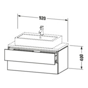 Duravit Meuble sous lavabo Compact L-Cube 92x47,7 cm, sans console, 2 tiroirs-5