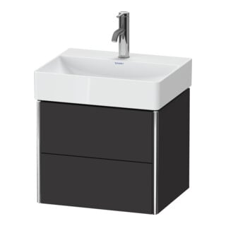 Duravit Meuble sous-lavabo Compact XSquare 48,4x39 cm, graphite mat, 2 tiroirs, suspendu