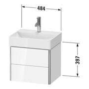 Duravit Meuble sous-lavabo Compact XSquare 48,4x39 cm, graphite mat, 2 tiroirs, suspendu-4