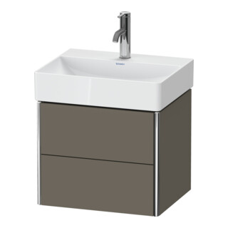 Duravit Meuble sous lavabo Compact XSquare 48,4x39 cm, gris mat, 2 tiroirs, suspendu