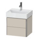 Duravit Meuble sous lavabo Compact XSquare 48,4x39 cm, Taupe, 2 tiroirs, suspendu-1
