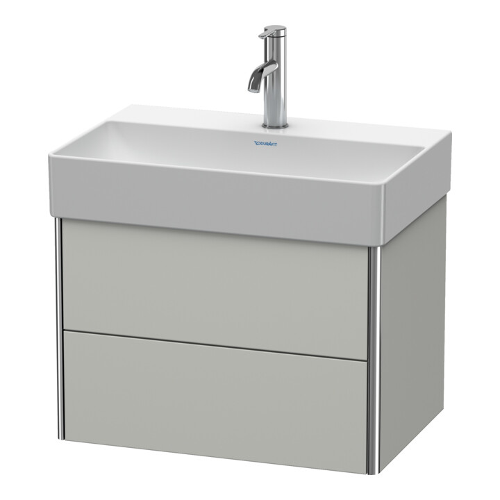 Duravit Meuble sous-lavabo Compact XSquare 58,4x39 cm, béton gris, 2 tiroirs, suspendu