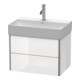 Duravit Meuble sous-lavabo Compact XSquare 58,4x39 cm, blanc brillant, 2 tiroirs, suspendu