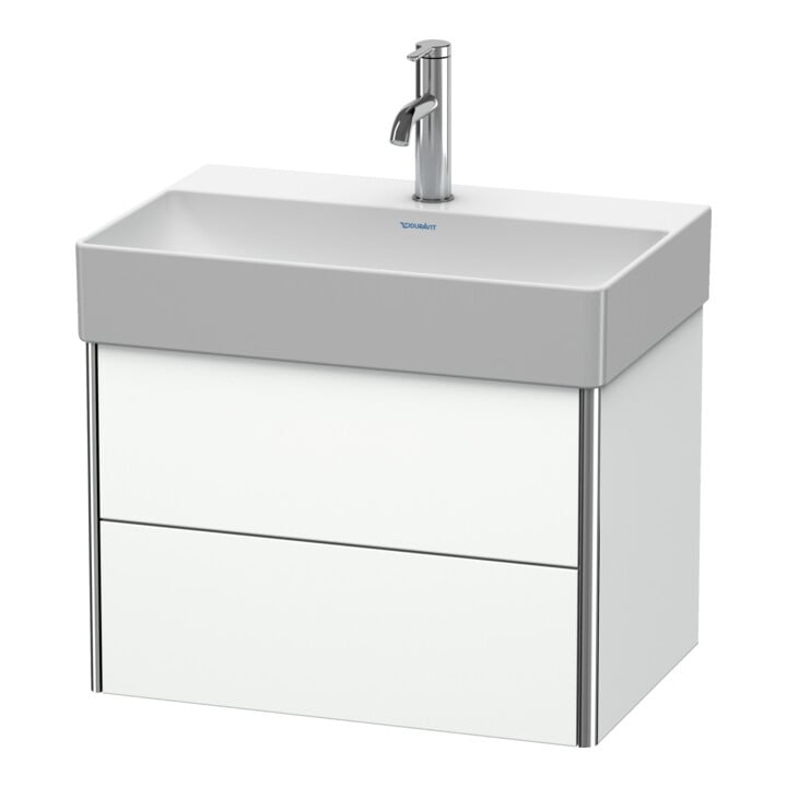 Duravit Meuble sous-lavabo Compact XSquare 58,4x39 cm, blanc mat, 2 tiroirs, suspendu