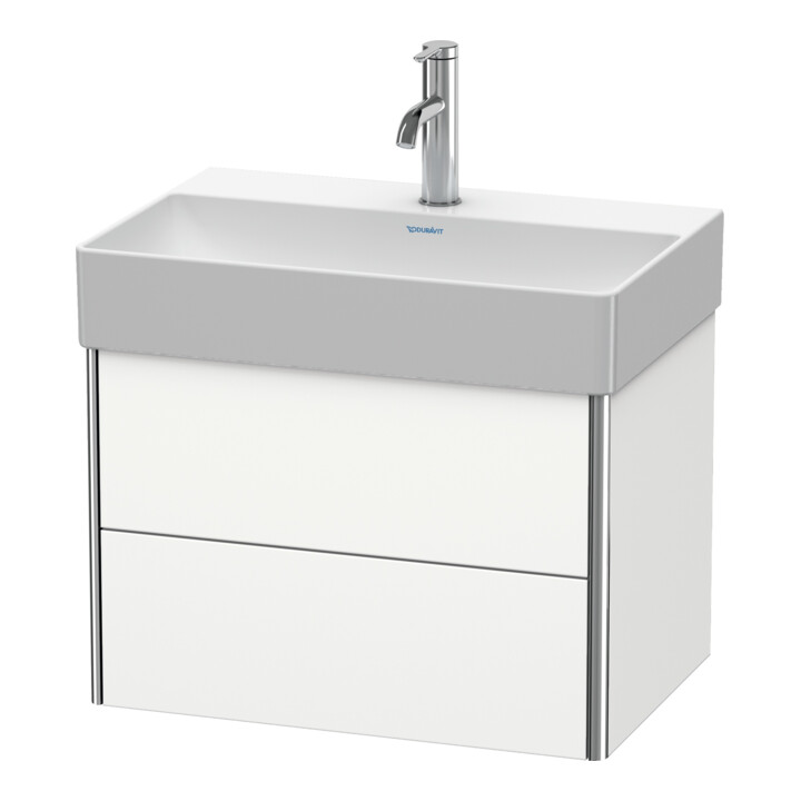 Duravit Meuble sous-lavabo Compact XSquare 58,4x39 cm, blanc mat, 2 tiroirs, suspendu