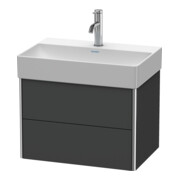 Duravit Meuble sous lavabo Compact XSquare 58,4x39 cm, graphite mat, 2 tiroirs, suspendu-2