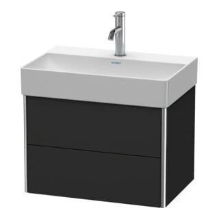Duravit Meuble sous lavabo Compact XSquare 58,4x39 cm, graphite mat, 2 tiroirs, suspendu
