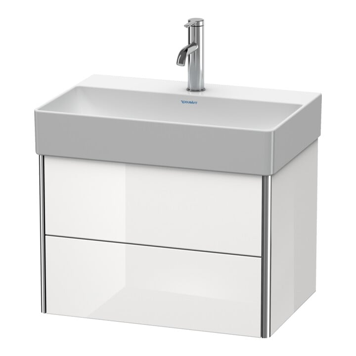 Duravit Meuble sous lavabo Compact XSquare 58,4x39 cm, graphite mat, 2 tiroirs, suspendu