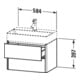 Duravit Meuble sous lavabo Compact XSquare 58,4x39 cm, graphite mat, 2 tiroirs, suspendu