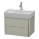 Duravit Meuble sous lavabo Compact XSquare 58,4x39 cm, Tau satiné, 2 tiroirs, suspendu