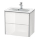 Duravit Meuble sous-lavabo Compact XSquare 61x38,8 cm, blanc brillant, 2 tiroirs, suspendu
