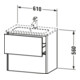 Duravit Meuble sous-lavabo Compact XSquare 61x38,8 cm, blanc brillant, 2 tiroirs, suspendu