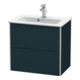Duravit Meuble sous-lavabo Compact XSquare 61x38,8 cm, bleu mat, 2 tiroirs, suspendu