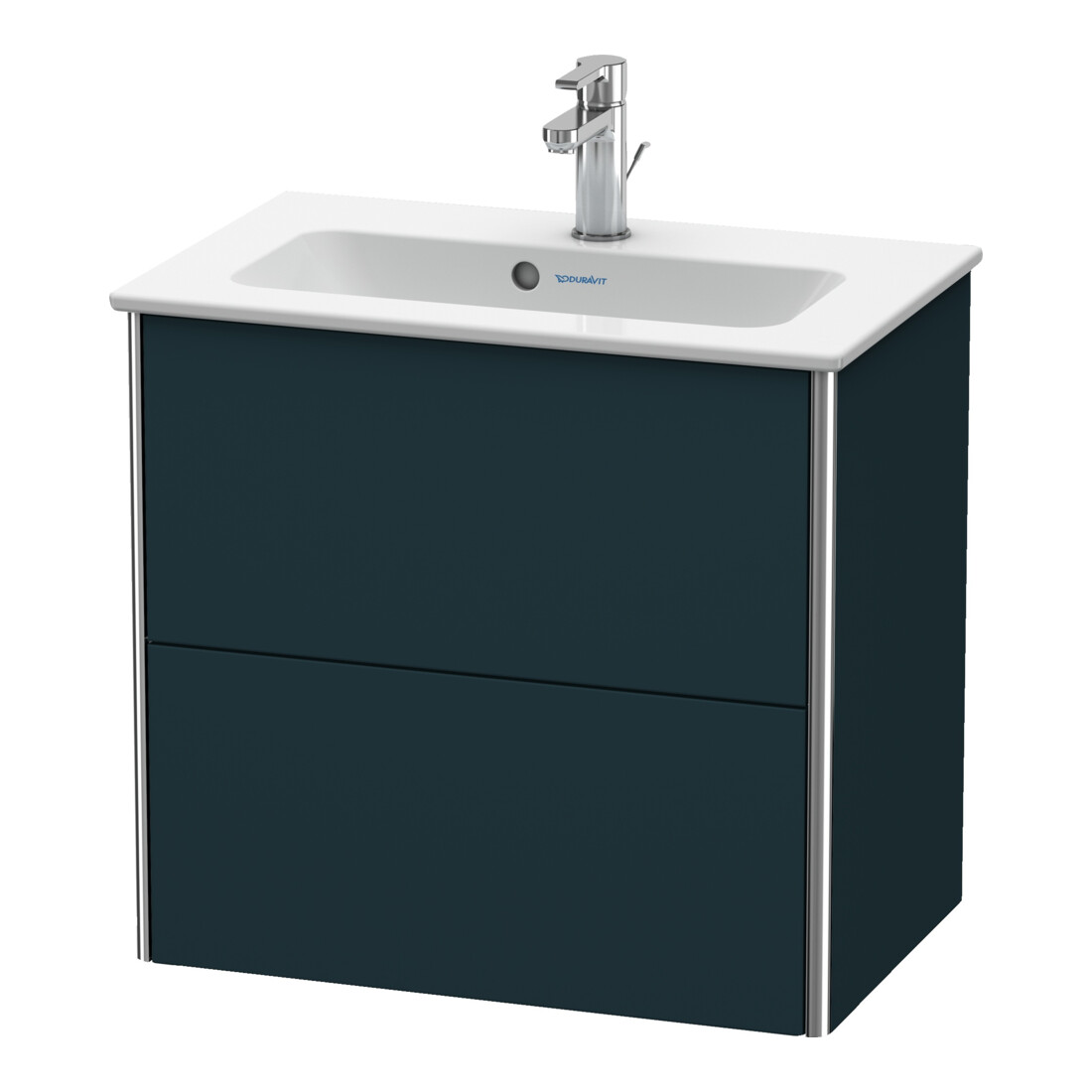 Duravit Meuble sous-lavabo Compact XSquare 61x38,8 cm, bleu mat, 2 tiroirs, suspendu