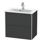 Duravit Meuble sous-lavabo Compact XSquare 61x38,8 cm, graphite, 2 tiroirs, suspendu-2