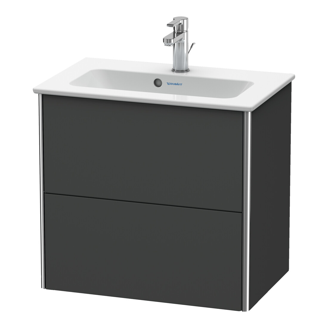 Duravit Meuble sous-lavabo Compact XSquare 61x38,8 cm, graphite, 2 tiroirs, suspendu