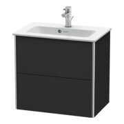Duravit Meuble sous lavabo Compact XSquare 61x38,8 cm, graphite mat, 2 tiroirs, suspendu