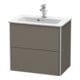 Duravit Meuble sous lavabo Compact XSquare 61x38,8 cm, gris mat, 2 tiroirs, suspendu