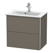 Duravit Meuble sous lavabo Compact XSquare 61x38,8 cm, gris mat, 2 tiroirs, suspendu-2