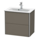 Duravit Meuble sous lavabo Compact XSquare 61x38,8 cm, gris mat, 2 tiroirs, suspendu-4