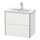 Duravit Meuble sous lavabo Compact XSquare 61x38,8 cm, Noir mat, 2 tiroirs, suspendu